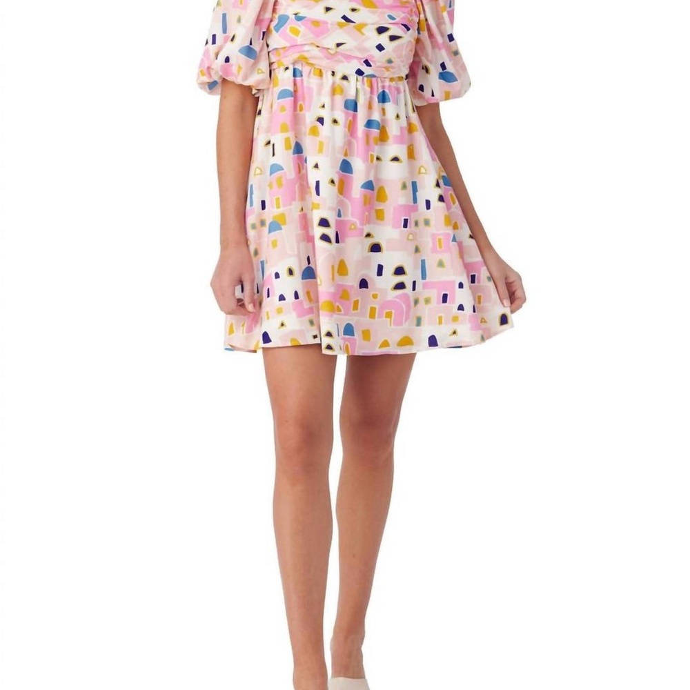 Colorful Geometric Print Dress